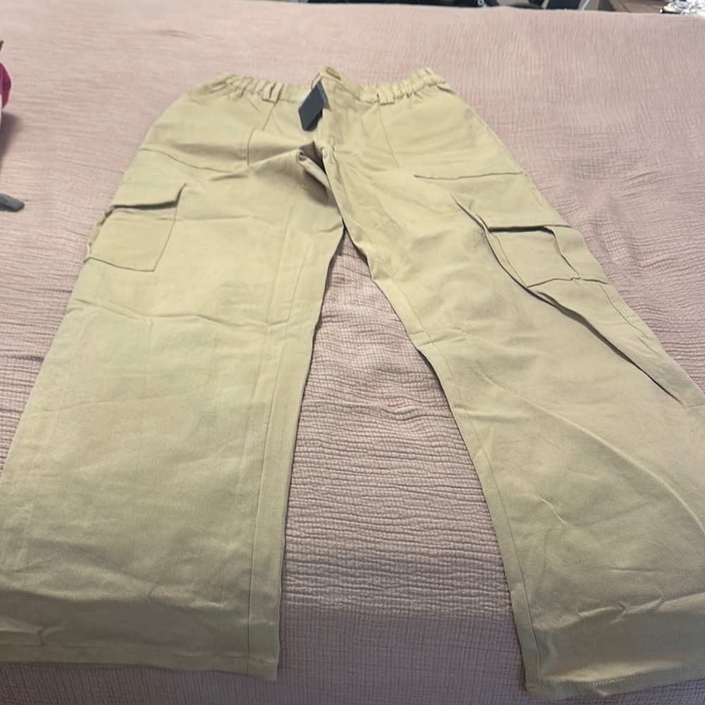 Wide Leg Tan Pants